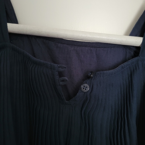 Benetton Class Girl Navy Ruffled Dress Size Small 6-7 - Picture 4 of 8